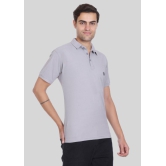 LEEBONEE - Light Grey Cotton Blend Regular Fit Men's Polo T Shirt ( Pack of 1 ) - None