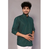 Anand Cotton Blend Regular Fit Solids Full Sleeves Mens Casual Shirt - Green ( Pack of 1 ) - None