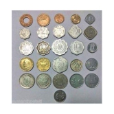 PMW - INDIAN COINS.OLD 1,2,3,5,10,20,25,50 PAISE SET OF 26 COINS - FOR BEGINNERS - GREAT FOR COLLECTION