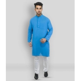 DESHBANDHU DBK - Blue Cotton Mens Regular Kurta ( Pack of 1 ) - None