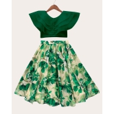 Kids Girls Green And White Gorgeous Crop Top With Full Length Skirt-2 - 3 Years / Green