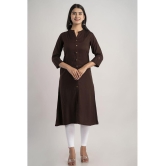 MAUKA - Brown Rayon Women's A-line Kurti ( Pack of 1 ) - None