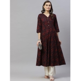 miravan - Maroon Cotton Women's A-line Kurti ( Pack of 1 ) - None