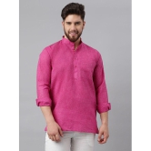 KLOSET By RIAG - Magenta Cotton Men's Shirt Style Kurta ( Pack of 1 ) - None