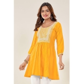 Glomee - Yellow Viscose Womens Tunic ( Pack of 1 ) - None