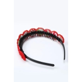 Antarang- Red Hair Band. 100%Cotton, Valentine Special.  Hand Made By Divyang Rural Women.