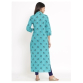 Kbz Turquoise Rayon Straight Kurti - XL