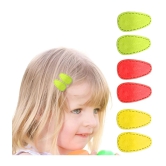 Lykaa Oval Shape Suede Hair Tic Tac Clips For Baby Girls Gifts - Pack of 6 (Multicolor) - Multi