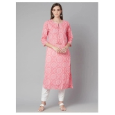 Divena - Pink Cotton Womens Straight Kurti - XXL