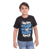 NEO GARMENTS Boys Cotton Round Neck Half sleeves T-Shirt - EDUCATION RUINED ME. | SIZE FROM 7 YRS TO 14 YRS-(9 – 10YRS) / black