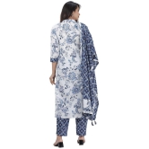 JC4U - Blue Straight Cotton Womens Stitched Salwar Suit ( Pack of 1 ) - None