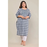 Swasti - Blue 100% Cotton Womens Straight Kurti ( Pack of 1 ) - None