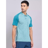 TECHNOSPORT Mens Solid Slim Fit T-Shirt - Teal