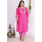 Swasti Cotton Printed Straight Womens Kurti - Pink ( Pack of 1 ) - None