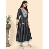 Vbuyz Cotton Embroidered Anarkali Black Kurti - None