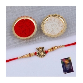 Silver Shine - Red Religious Rakhi ( Pack of 2 ) - None