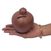 Mii Art mitti ka gullak,Money Bank,Clay gullak Money Box,Piggy Bank,Coin Box for Kids(Color-Brown)(Material-Soil)Pack of 1 Pieces.