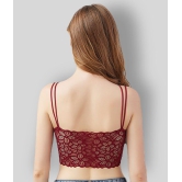 Nizvira - Maroon Lace Lightly Padded Womens Bralette ( Pack of 1 ) - 30