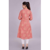 Glorious - Peach Cotton Blend Women's Front Slit Kurti ( Pack of 1 ) - S