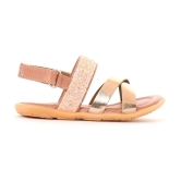 Bonito Rose Gold Flat Sandal for Girls - None