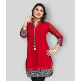 Meher Impex - Red Georgette Women''s Double Layered Kurti ( Pack of 1 ) - L