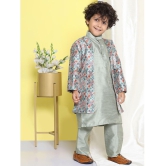 AJ Dezines - Pistachio Silk Blend Boys Sherwani ( Pack of 1 ) - None