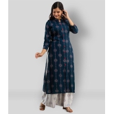 Lee Moda - Navy Blue Straight Rayon Womens Stitched Salwar Suit ( Pack of 1 ) - S