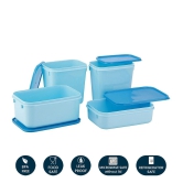 HOMETALES Plastic Multi-Purpose Food Container, 860ml X 1U, 1200ml X 1U, 1000ml X 2U, Light Blue, (4U) - Blue