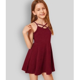 Addyvero - Maroon Cotton Blend Girls A-line Dress ( Pack of 1 ) - None