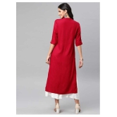 SIPET - Red Rayon Womens Straight Kurti - S