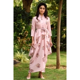 Carnation Pink Dhoti Kurti Dress-2XL / Pink