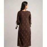 MAUKA - Brown Rayon Womens Straight Kurti ( Pack of 1 ) - None