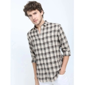 Ketch Polyester Slim Fit Checks Full Sleeves Mens Casual Shirt - Beige ( Pack of 1 ) - None