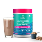 Chicnutrix Daily Collagen Peptides with Plant Protein | Japanese Marine Collagen, Amla, Shatavari, Brahmi, Pomegranate & Tulsi | Digestive Enzymes | Mocha Coffee Flavour, 15 Servings