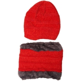 PENYAN - Red Woollen Womens Cap ( Pack of 1 ) - Red