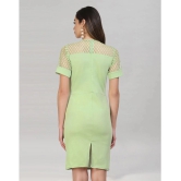 Selvia Lycra Solid Midi Womens Bodycon Dress - Lime Green ( Pack of 1 ) - None