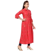 Aarika Red Cotton Girls Kurti ( Pack of 1 ) - None