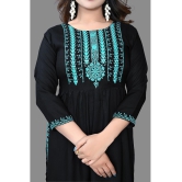 haya fashion - Black Rayon Women's A-line Kurti ( Pack of 1 ) - None