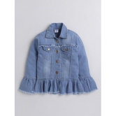 DKGF Fashion - Light Blue Denim Girls Denim Jackets ( Pack of 1 ) - None