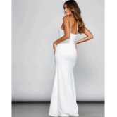 clafoutis Lycra Solid Full Length Womens Side Slit Dress - White ( Pack of 1 ) - None