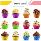 12 PCS Silicone Baking Cups Reusable Cupcake Liners Nonstick Cake Molds Cupcake Holder Muffin Cups 6 Rainbow Colors Cupcake Pan Muffin Cup,