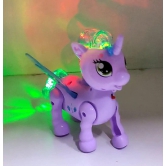 Humaira Electronic Unicorn Battery Operated with Flashing Light, Music and Sling Suspension Toy for Kids, Girls