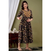 KASHVI Creation Women's Cotton Floral Printed Anarkali Maternity Breast Feeding Kurti (KT0043_P)