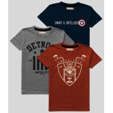 HELLCAT - Rust Cotton Blend Boy's T-Shirt ( Pack of 3 ) - None