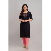 Kapadia - Black Rayon Womens Straight Kurti ( Pack of 1 ) - None