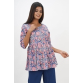 MANMAYEE Women's Cotton Floral Print Top | Latest Trendy Short Tunic Work Tops