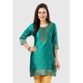 Meher Impex - Sea Green Art Silk Womens A-line Kurti ( Pack of 1 ) - None