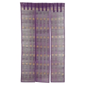 Three Panel Bamboo Curtain - Purple-10 ft length / Purple