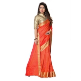 ofline selection - Orange Silk Blend Saree With Blouse Piece (Pack of 1)