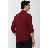 Men Maroon Slim Fit Solid Full Sleeves Casual Shirt